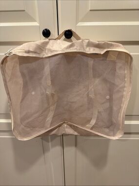 Beige Mesh Travel Packing Cube Set